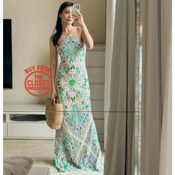 RARE!!! MANGO BLOGGER FAVE!!! Linen Blend Maxi Dress NWT - Picture 13 of 16